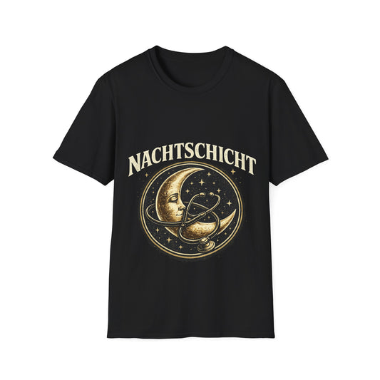 NACHTSCHICHT T-Shirt – Vintage Mond & Stethoskop Shirt für Krankenschwestern & Pflegekräfte